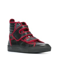 schwarze hohe Sneakers von Raf Simons