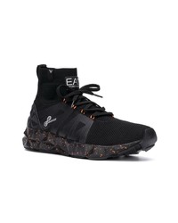 schwarze hohe Sneakers von Ea7 Emporio Armani