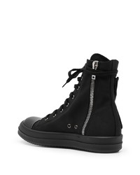 schwarze hohe Sneakers von Rick Owens