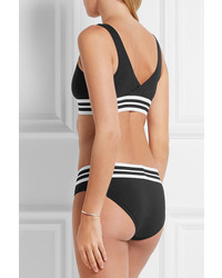 schwarze horizontal gestreifte Bikinihose von Karla Colletto