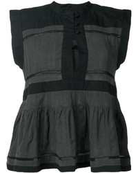 schwarze horizontal gestreifte Bluse von Etoile Isabel Marant