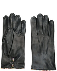 schwarze horizontal gestreifte Handschuhe von Paul Smith