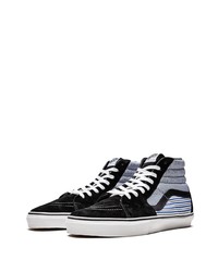 schwarze horizontal gestreifte hohe Sneakers aus Wildleder von Vans