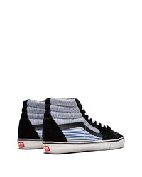 schwarze horizontal gestreifte hohe Sneakers aus Wildleder von Vans