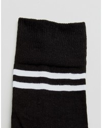 schwarze horizontal gestreifte hohen Socken von Asos