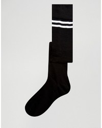 schwarze horizontal gestreifte hohen Socken von Asos
