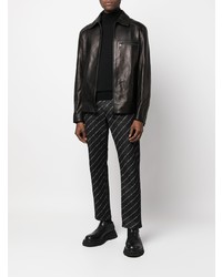 schwarze horizontal gestreifte Jeans von Karl Lagerfeld