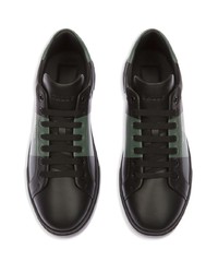 schwarze horizontal gestreifte niedrige Sneakers von Bally