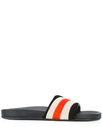 schwarze horizontal gestreifte Sandalen von Marc Jacobs