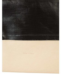 schwarze horizontal gestreifte Shopper Tasche aus Leder von Rick Owens