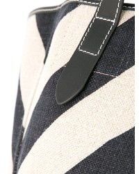 schwarze horizontal gestreifte Shopper Tasche aus Leder von JW Anderson