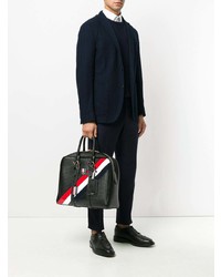schwarze horizontal gestreifte Shopper Tasche von Thom Browne