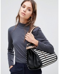 schwarze horizontal gestreifte Shopper Tasche von Aldo