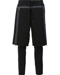 schwarze horizontal gestreifte Shorts von Puma