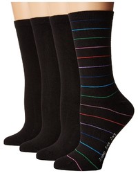 schwarze horizontal gestreifte Socken