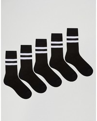 schwarze horizontal gestreifte Socken von Asos