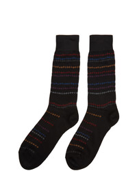 schwarze horizontal gestreifte Socken von Paul Smith