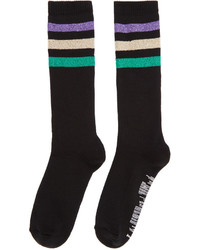 schwarze horizontal gestreifte Socken von Palm Angels