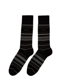 schwarze horizontal gestreifte Socken von BOSS