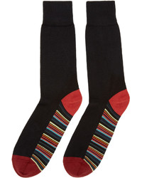 schwarze horizontal gestreifte Socken von Paul Smith