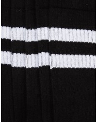 schwarze horizontal gestreifte Socken von Asos