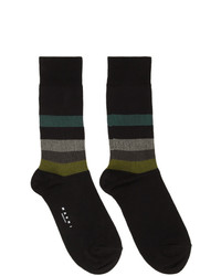 schwarze horizontal gestreifte Socken von Marni