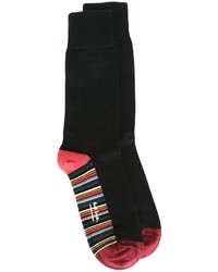schwarze horizontal gestreifte Socken von Paul Smith
