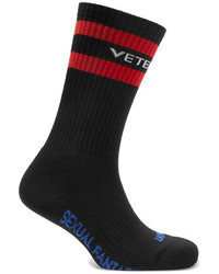 schwarze horizontal gestreifte Socken von Vetements