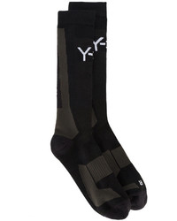 schwarze horizontal gestreifte Socken von Y-3
