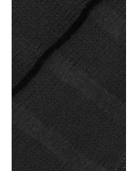 schwarze horizontal gestreifte Strickjacke von The Elder Statesman