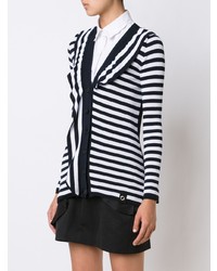 schwarze horizontal gestreifte Strickjacke von Sonia Rykiel