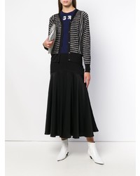 schwarze horizontal gestreifte Strickjacke von Sonia Rykiel