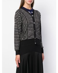 schwarze horizontal gestreifte Strickjacke von Sonia Rykiel