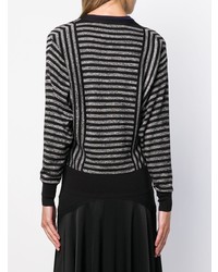 schwarze horizontal gestreifte Strickjacke von Sonia Rykiel