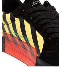 schwarze horizontal gestreifte Wildleder niedrige Sneakers von Off-White