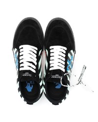 schwarze horizontal gestreifte Wildleder niedrige Sneakers von Off-White