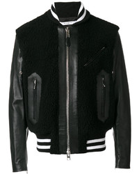 schwarze horizontal gestreifte Wolljacke von Givenchy