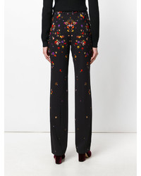 schwarze Hose mit Blumenmuster von Givenchy