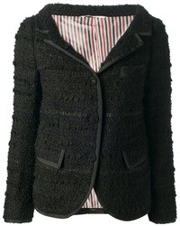 schwarze Jacke aus Bouclé von Thom Browne