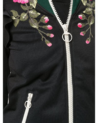 schwarze Jacke mit Blumenmuster von Gucci