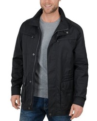 schwarze Jacke mit einer Kentkragen und Knöpfen von S4 JACKETS