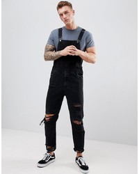 schwarze Jeans Latzhose von ASOS DESIGN