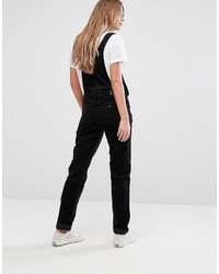 schwarze Jeans Latzhose von Lee