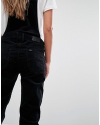 schwarze Jeans Latzhose von Lee