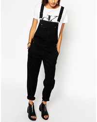 schwarze Jeans Latzhose von Asos