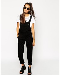 schwarze Jeans Latzhose von Asos