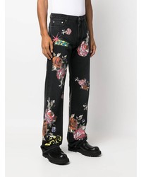schwarze Jeans mit Blumenmuster von Off-White
