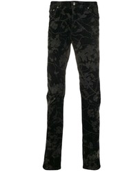 schwarze Jeans mit Blumenmuster von Etro