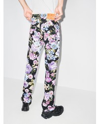 schwarze Jeans mit Blumenmuster von Martine Rose