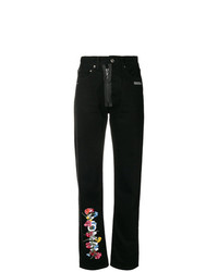 schwarze Jeans mit Blumenmuster von Off-White